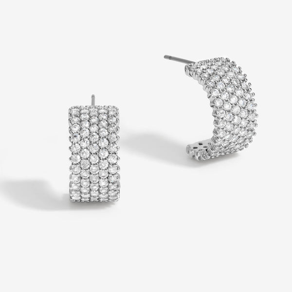 Jon Richard Crystal Pave Hoop Earrings