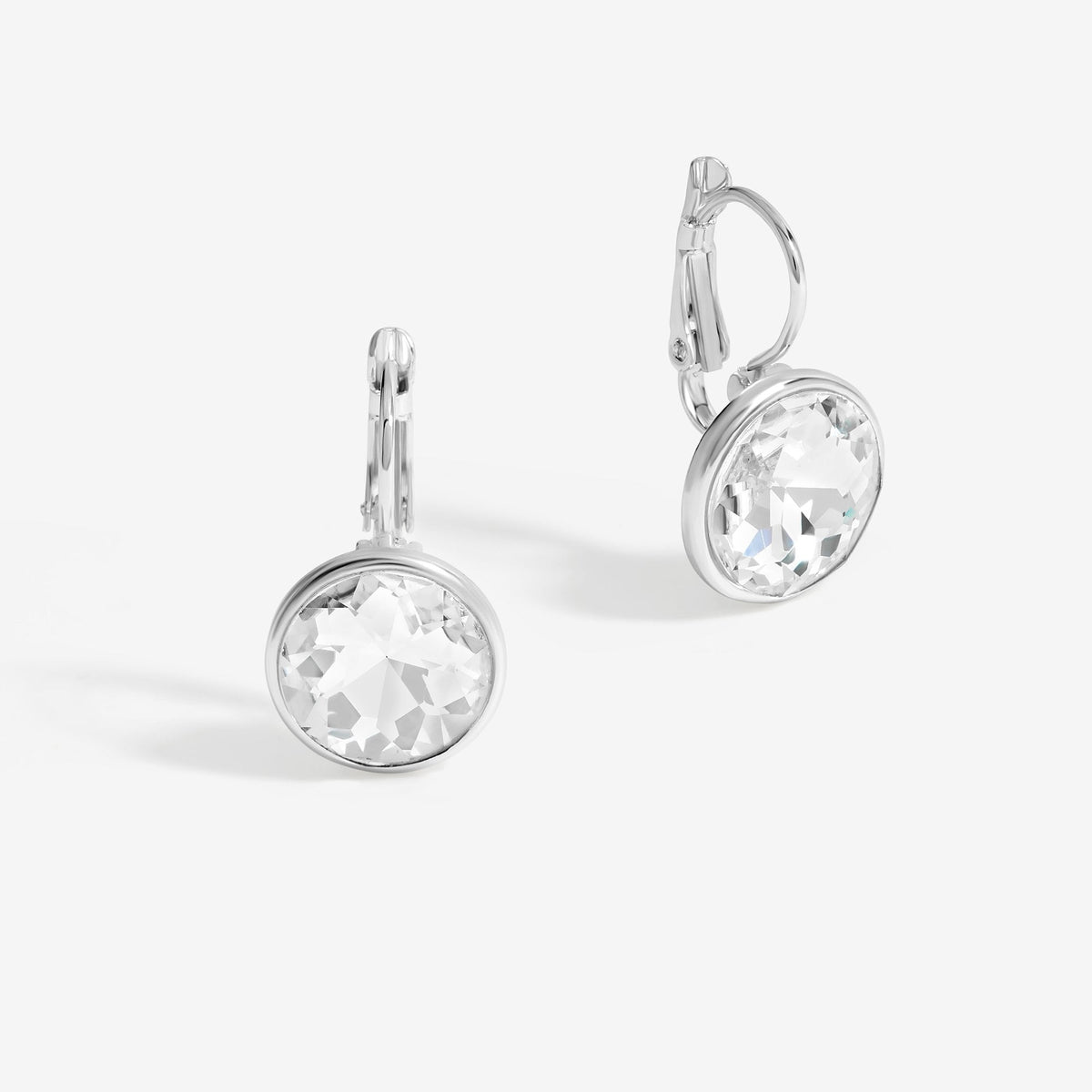 Mood Silver Crystal Round Mini Hoop Earrings