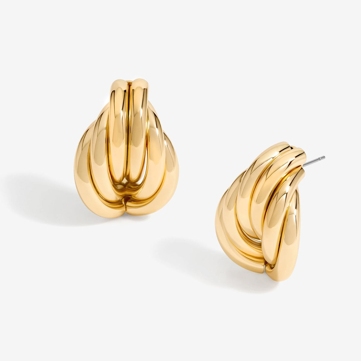 Mood Gold Twisted Large Knot Doorknocker Earrings