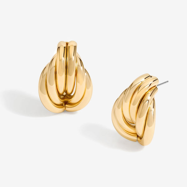 Mood Gold Twisted Large Knot Doorknocker Earrings