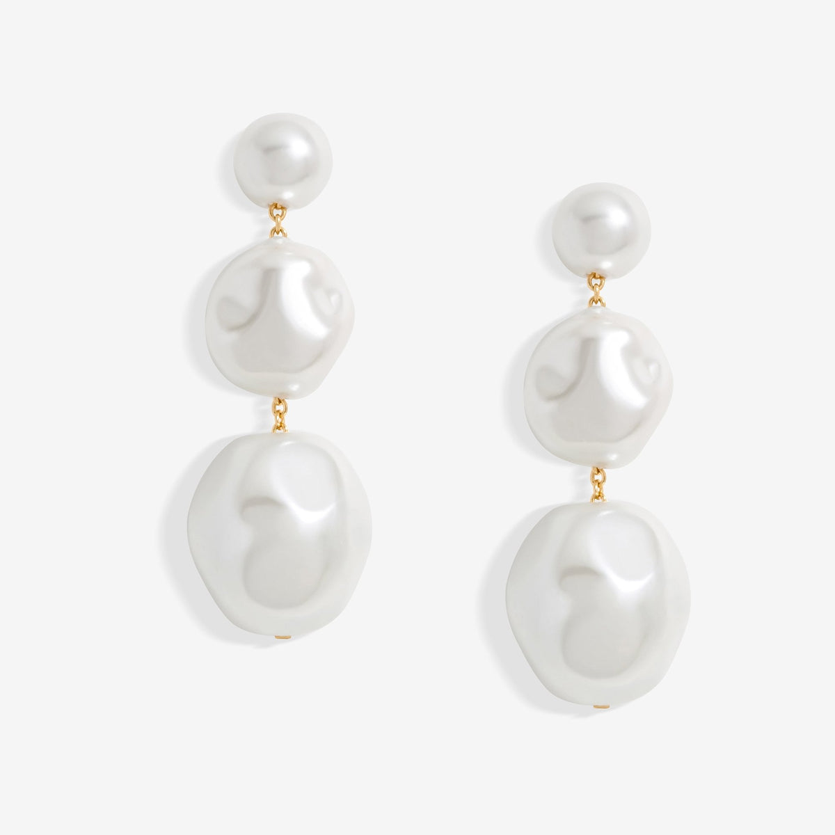 Mood Silver Pearl Graduated Linear Drop Earrings
