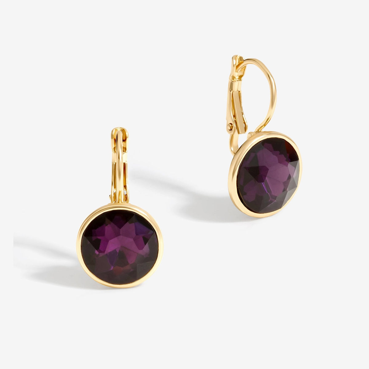 Mood Gold Purple Round Mini Hoop Earrings