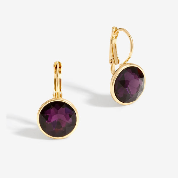 Mood Gold Purple Round Mini Hoop Earrings