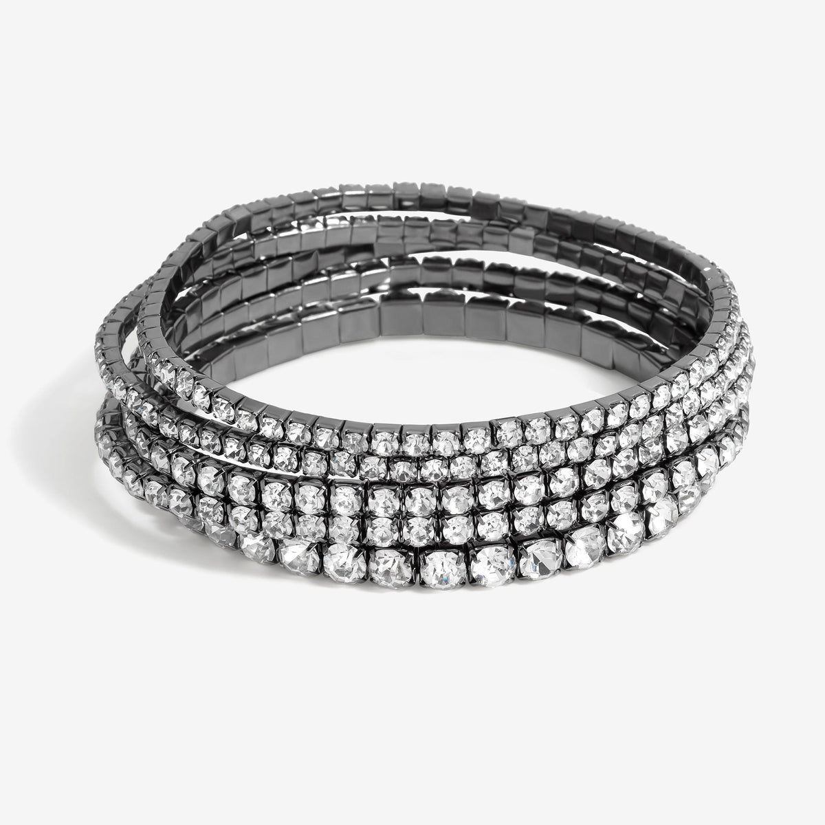 Mood Hematite Crystal Multi Stretch Bracelets - Pack Of 5