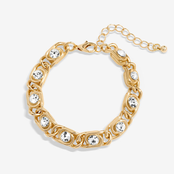 Inicio  Gold Plated And Crystal Chain Bracelet - Gift Pouch