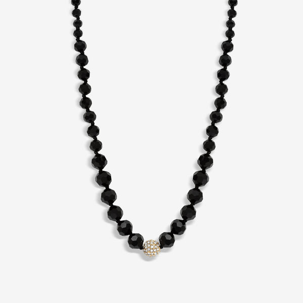 Jon Richard Jet Faceted Bead And Gold Crystal Necklace
