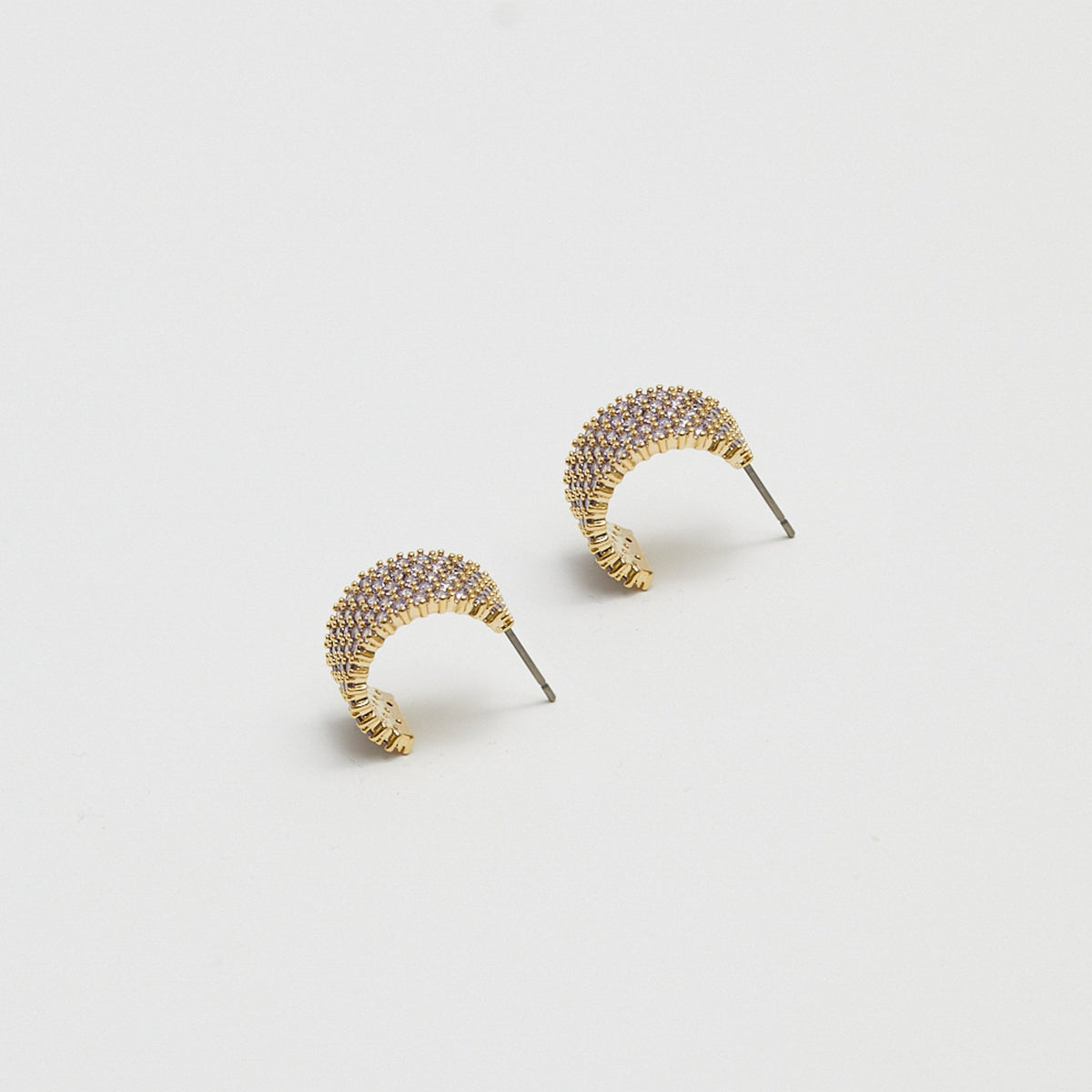 Jon Richard Amethyst Pave Hoop Earrings