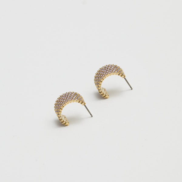 Jon Richard Amethyst Pave Hoop Earrings