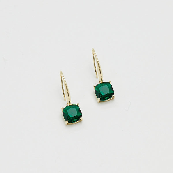 Jon Richard Gold Plated And Emerald Fishhook Earrings
