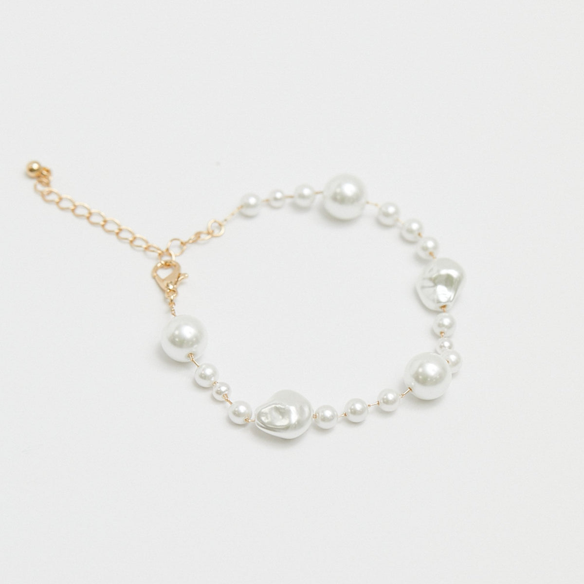 Jon Richard Gold Plated Baroque Mixed Pearl Bracelet