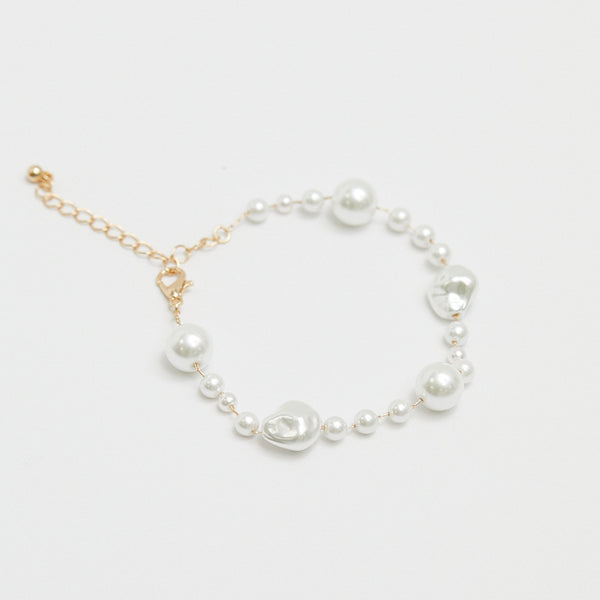 Jon Richard Gold Plated Baroque Mixed Pearl Bracelet