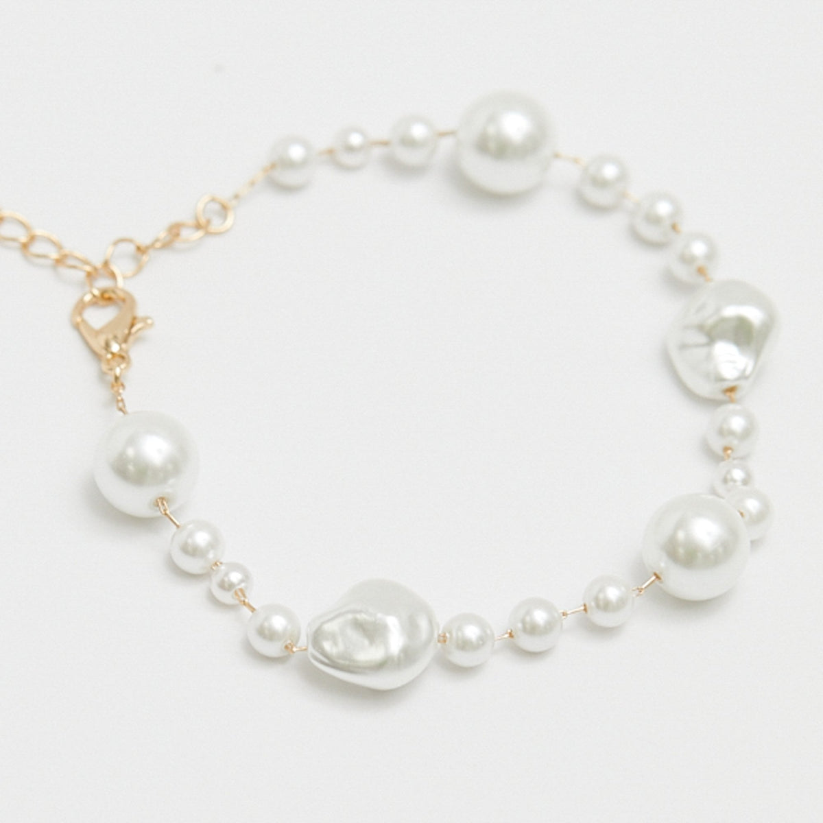 Jon Richard Gold Plated Baroque Mixed Pearl Bracelet