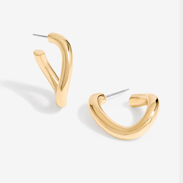 Mood Gold Polished Twisted Hoop Earrings