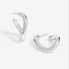 Mood Silver Polished Twisted Hoop Earrings