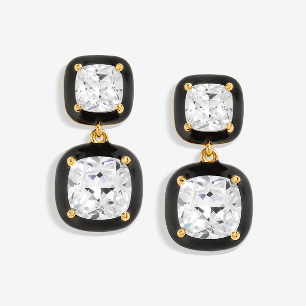 Jon Richard Crystal And Enamel Double Drop Earrings