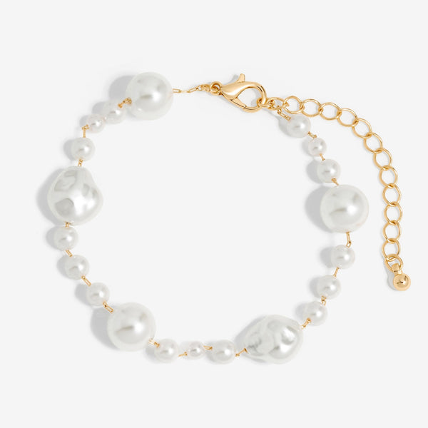 Jon Richard Gold Plated Baroque Mixed Pearl Bracelet