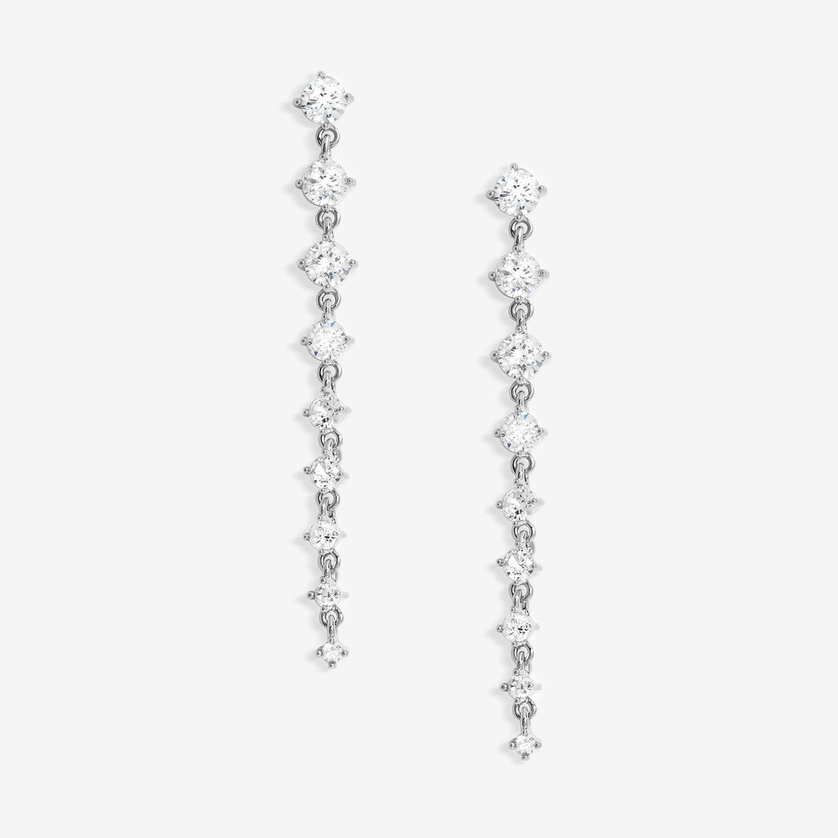 Jon Richard Rhodium Plated Cubic Zirconia Linear Earrings