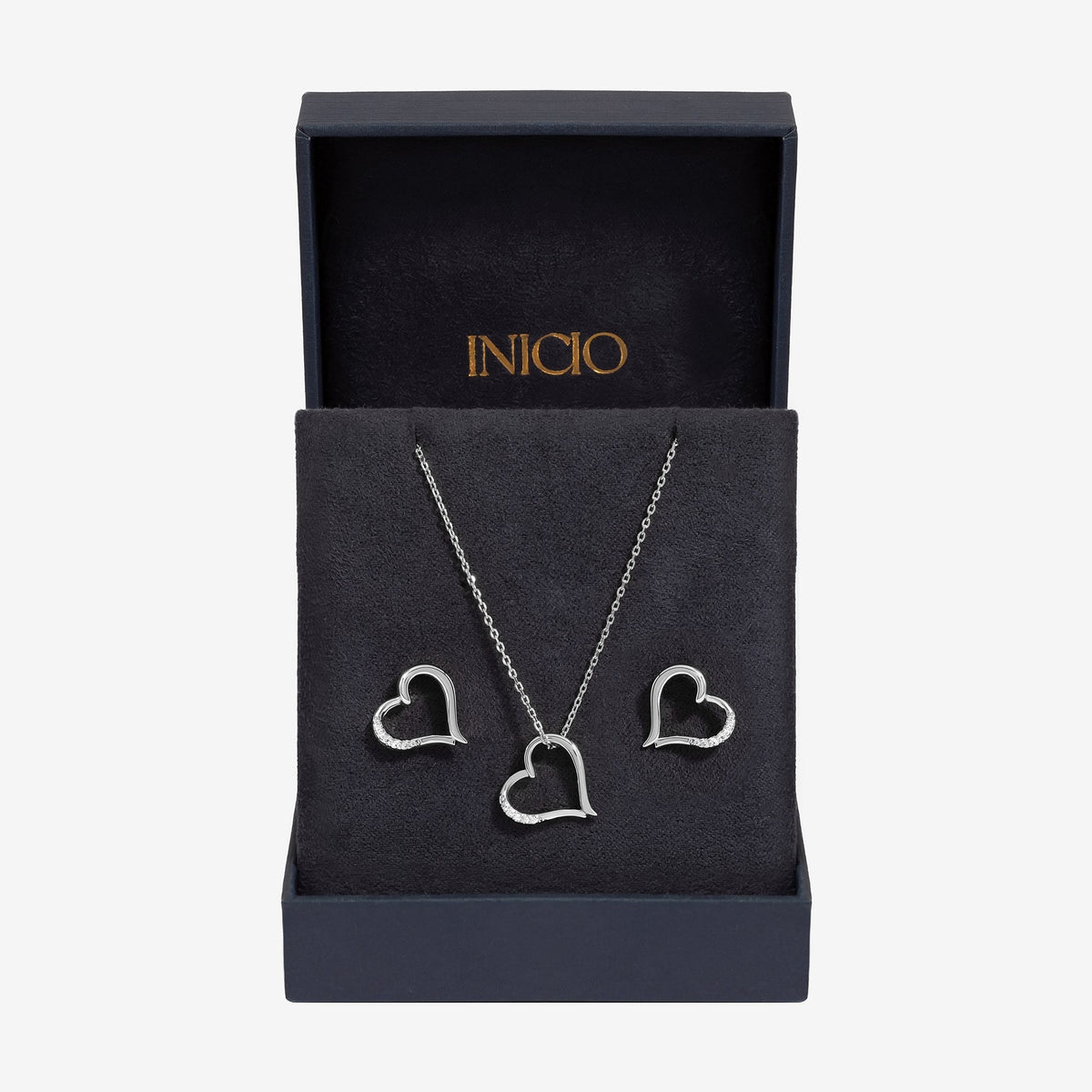 Inicio Silver Plated Heart Pendant Set - Gift Box