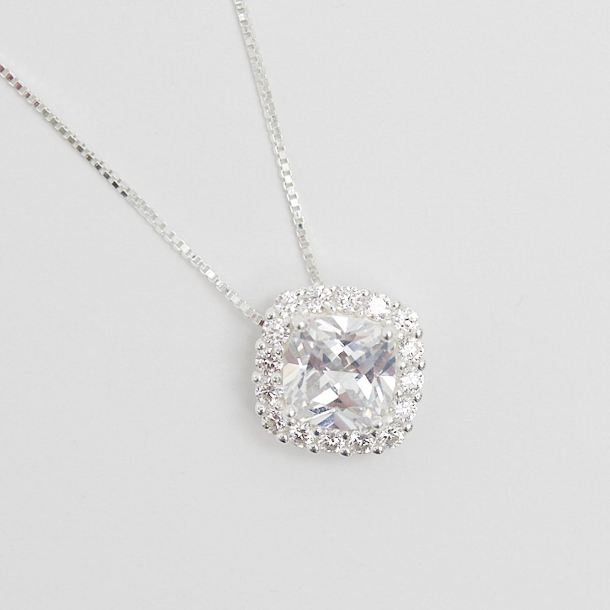 Simply Silver Sterling Silver 925 Cubic Zirconia Halo Pendant