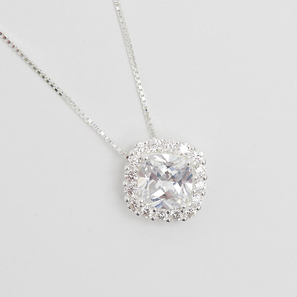 Simply Silver Sterling Silver 925 Cubic Zirconia Halo Pendant