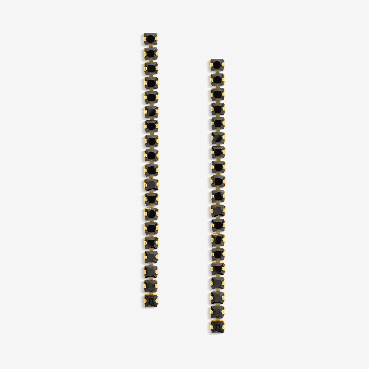Inicio Gold Plated And Jet Plated Linear Drop Earrings - Gift Pouch