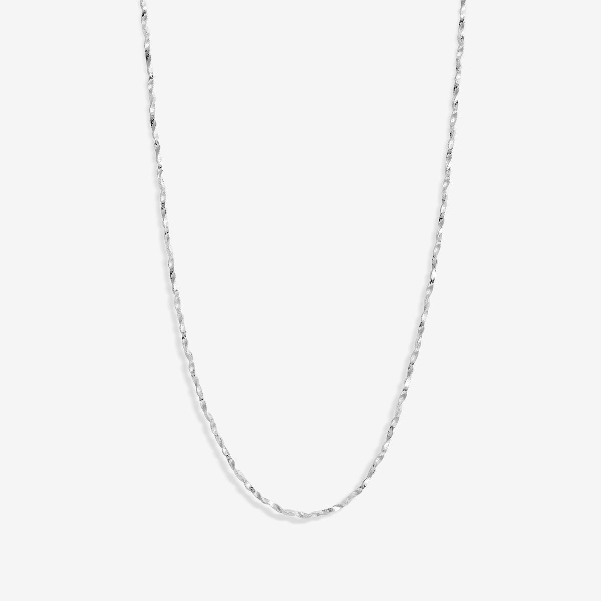 Simply Silver Sterling Silver 925 Polished Twist Chain Necklace