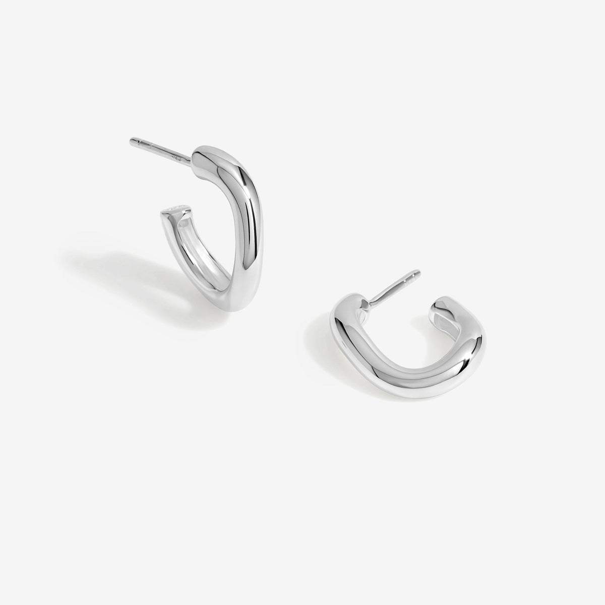 Simply Silver Sterling Silver 925 Polished Curve Twist Hoop Earrings