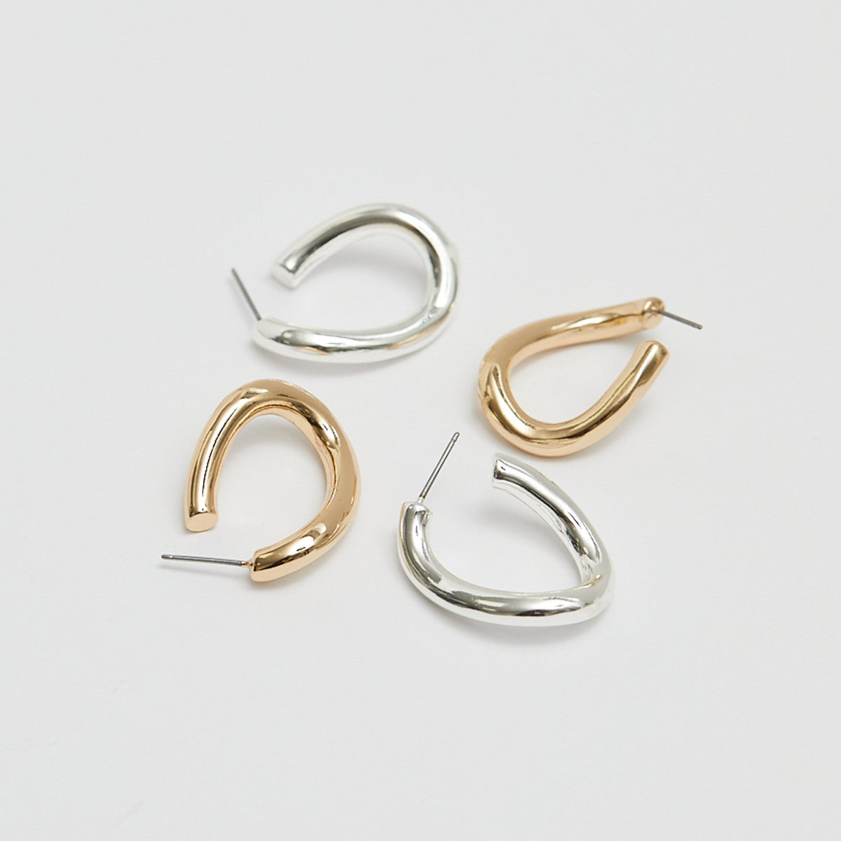 Mood Gold Polished Twisted Hoop Earrings