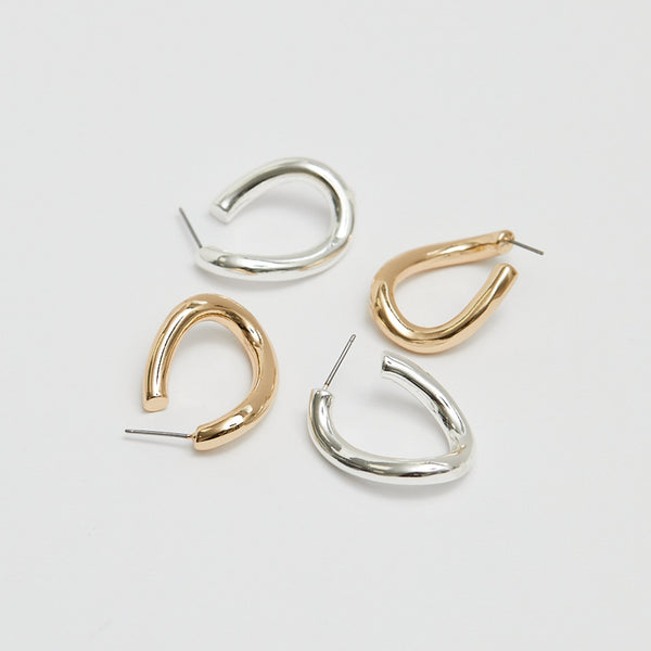Mood Gold Polished Twisted Hoop Earrings