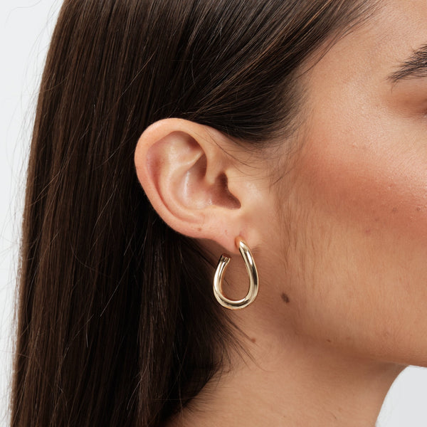 Mood Gold Polished Twisted Hoop Earrings