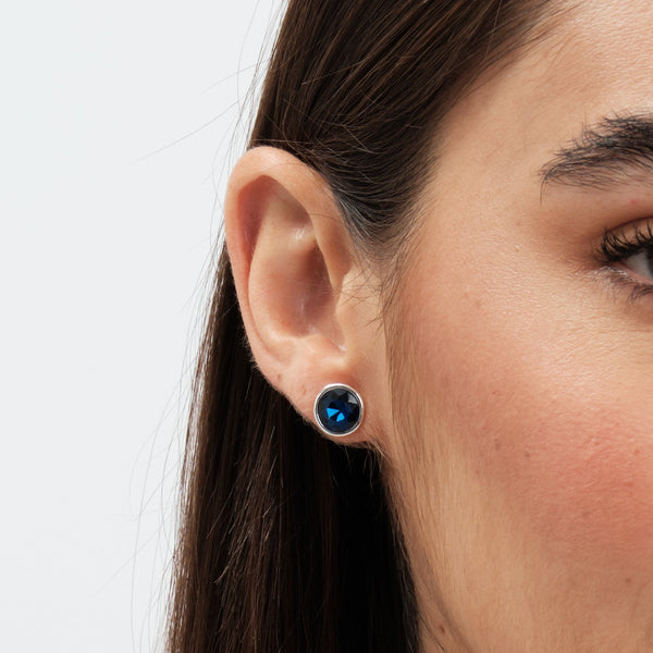 Jon Richard Silver Plated And Sapphire Stud Earrings