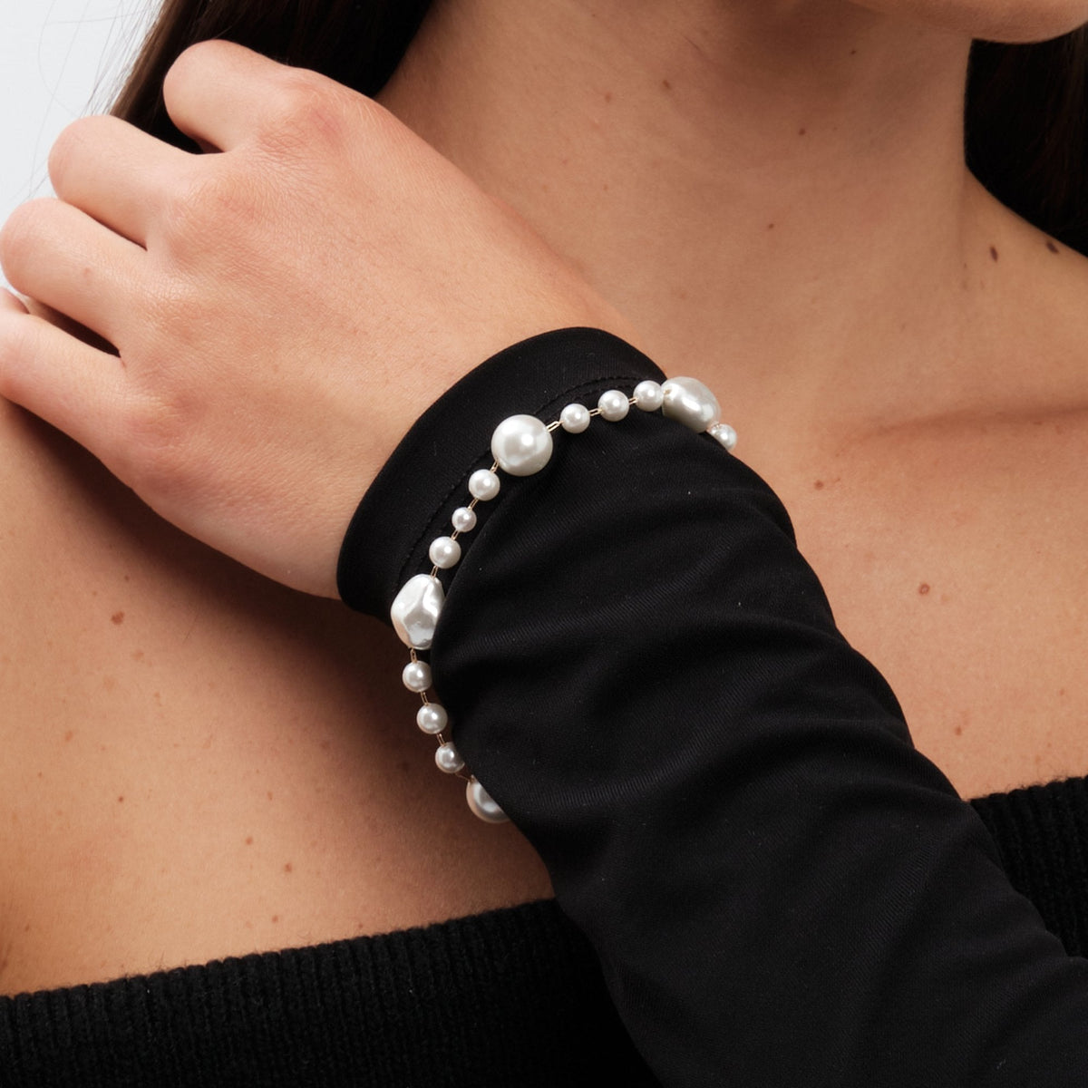 Jon Richard Gold Plated Baroque Mixed Pearl Bracelet