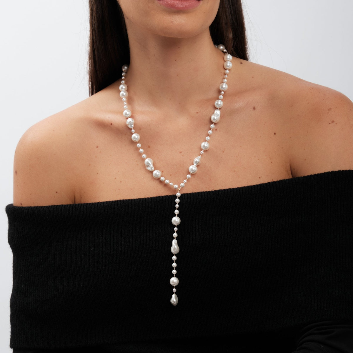 Jon Richard Gold Plated Baroque Y Drop Necklace