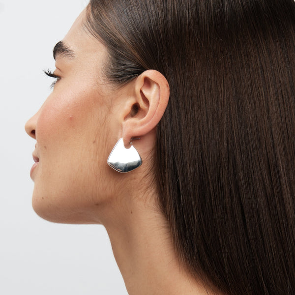 Jon Richard Silver Plated Angular Polished Earrings