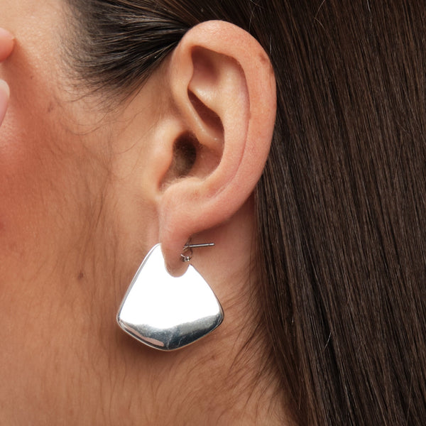 Jon Richard Silver Plated Angular Polished Earrings
