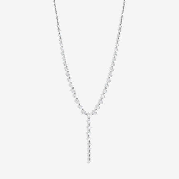 Jon Richard Rhodium Plated Cubic Zirconia Y Necklace