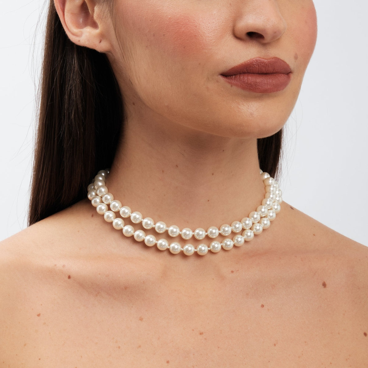 Jon Richard Gold Plated Double Row Pearl Choker Necklace