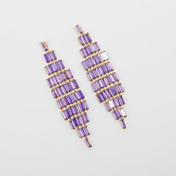 Jon Richard Amethyst Statement Earrings