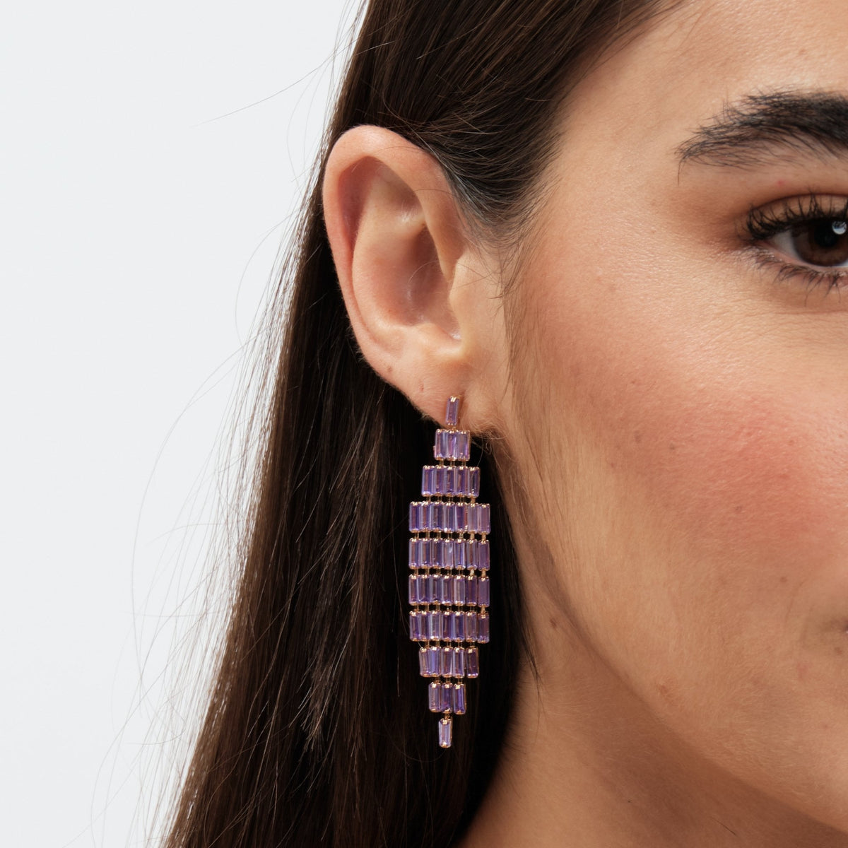 Jon Richard Amethyst Statement Earrings