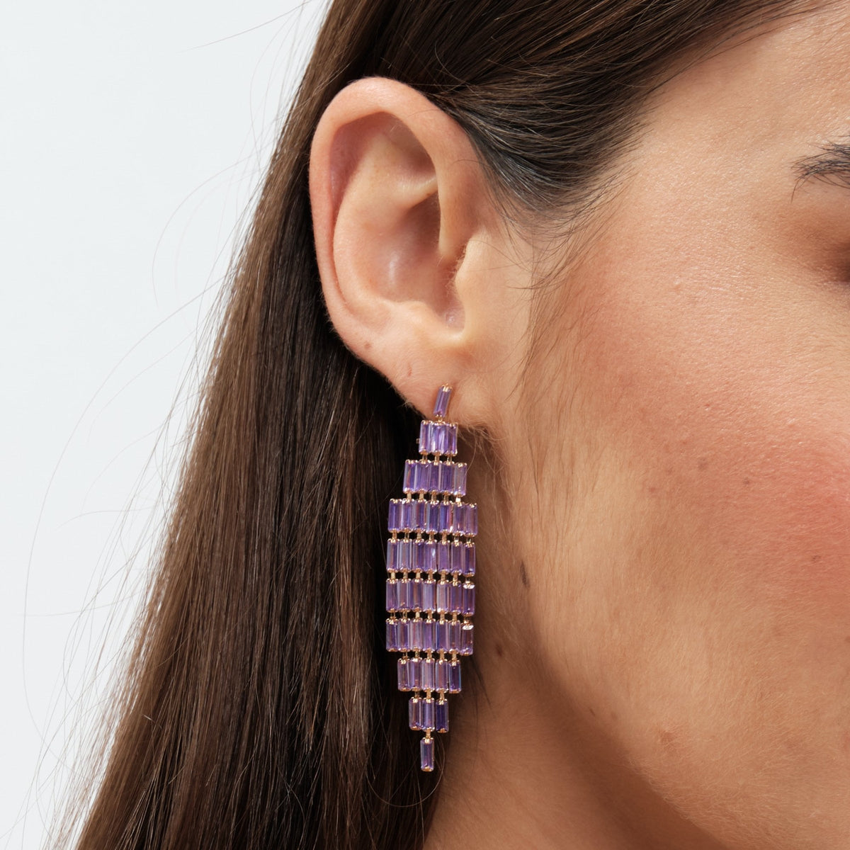 Jon Richard Amethyst Statement Earrings
