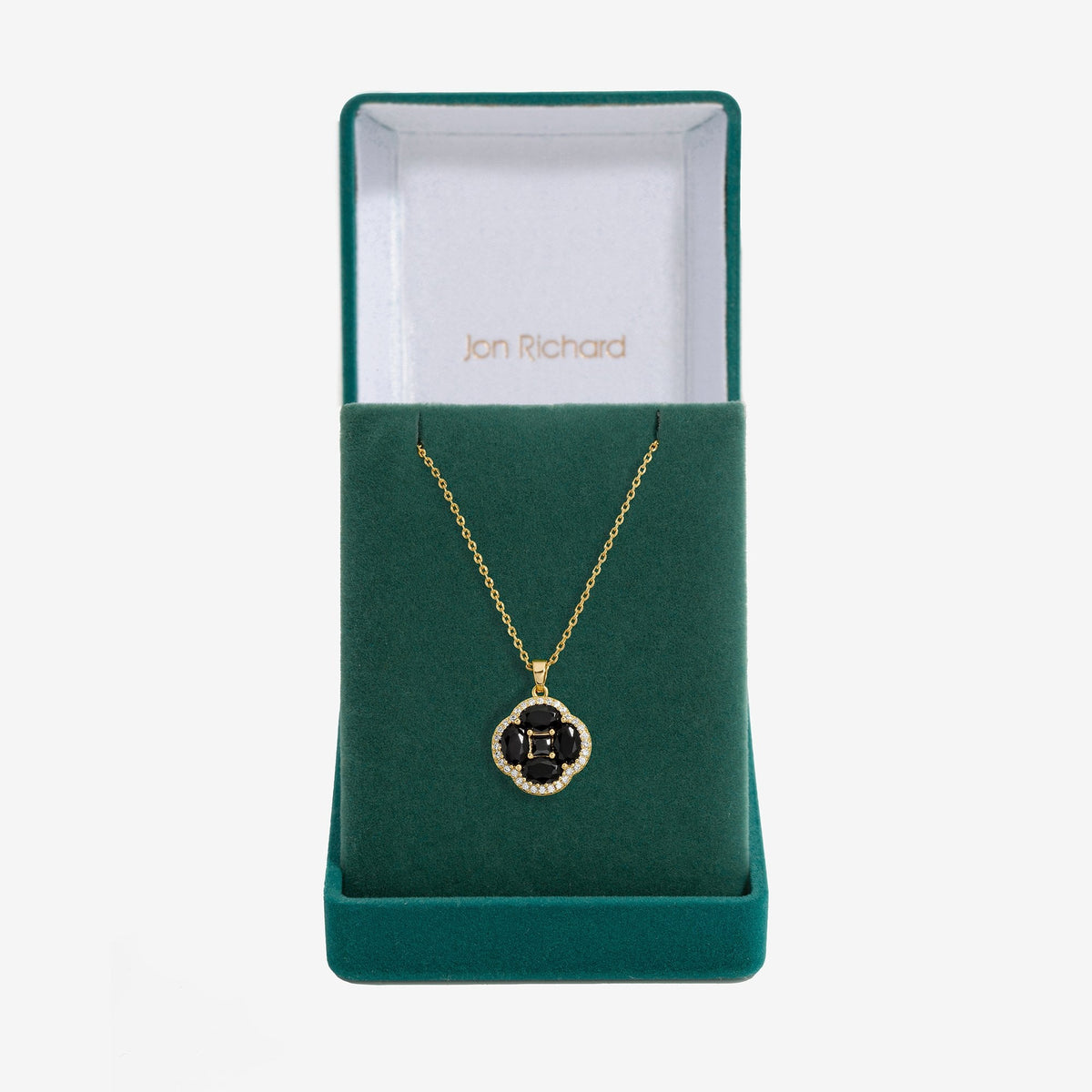Jon Richard Cubic Zirconia Jet Clover Pendant