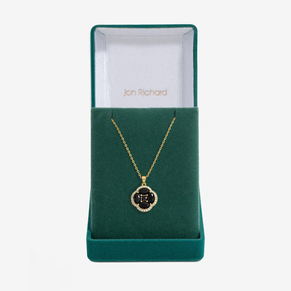 Jon Richard Cubic Zirconia Jet Clover Pendant