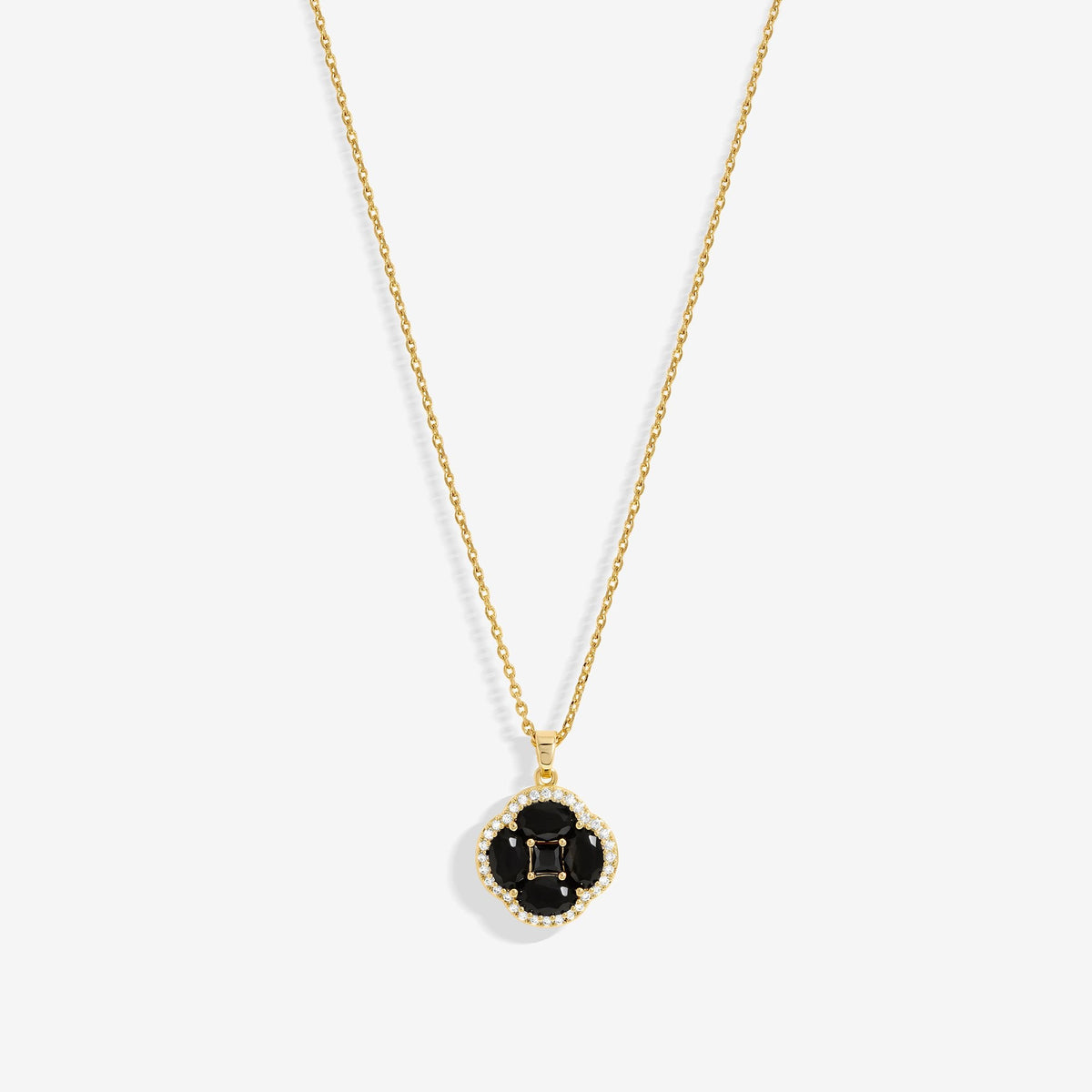 Jon Richard Cubic Zirconia Jet Clover Pendant