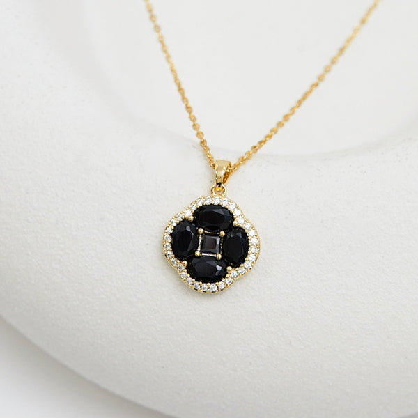 Jon Richard Cubic Zirconia Jet Clover Pendant