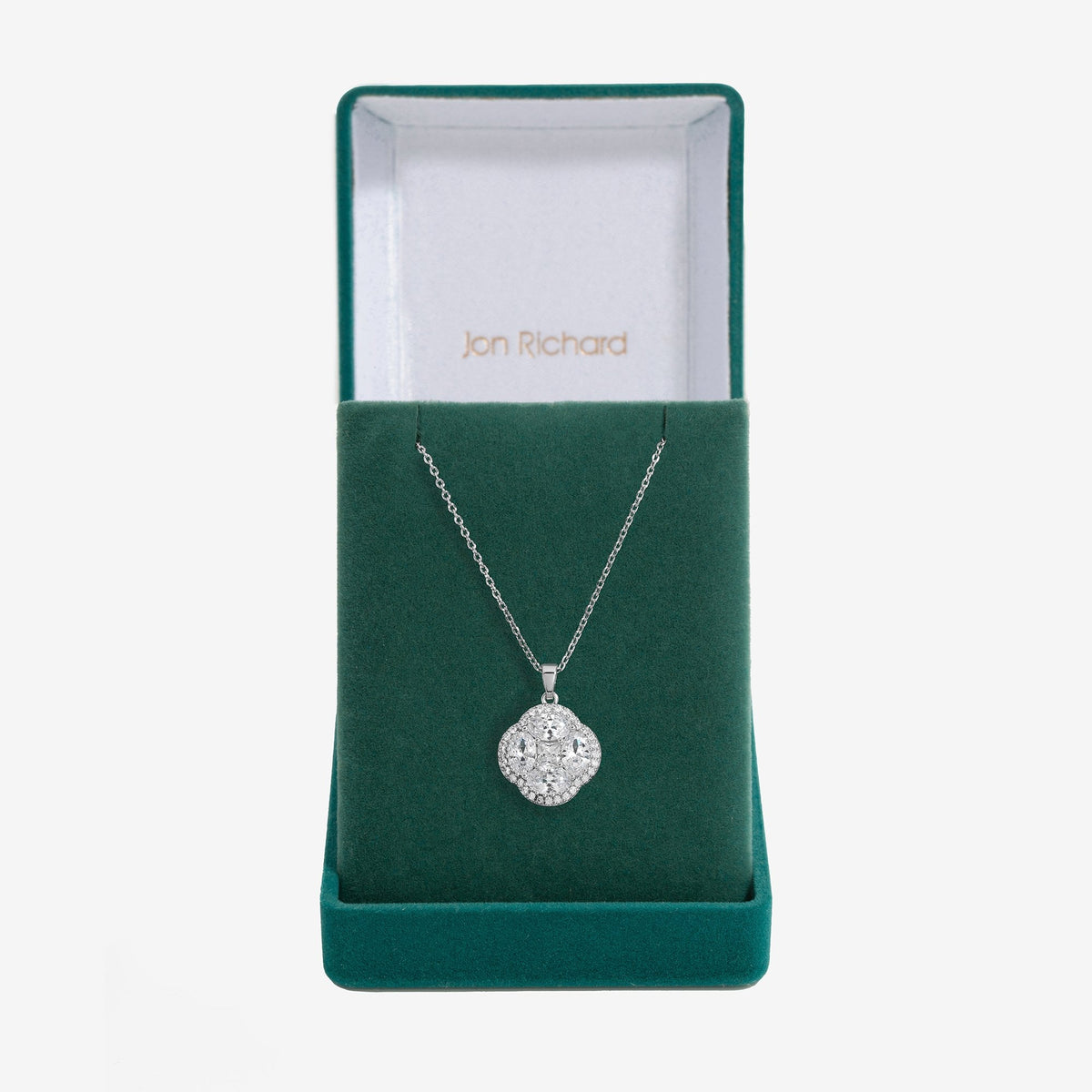 Jon Richard Cubic Zirconia Crystal Clover Pendant