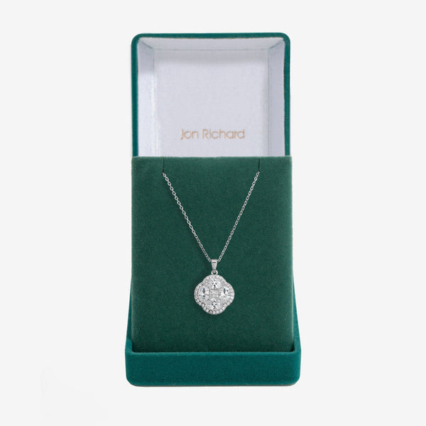 Jon Richard Cubic Zirconia Crystal Clover Pendant