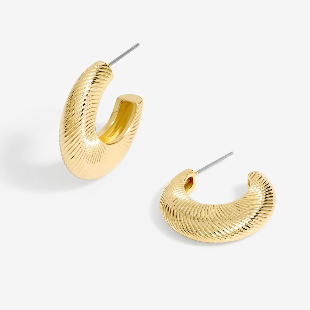 Jon Richard Gold Plated Diamond Cut Hoop Earrings