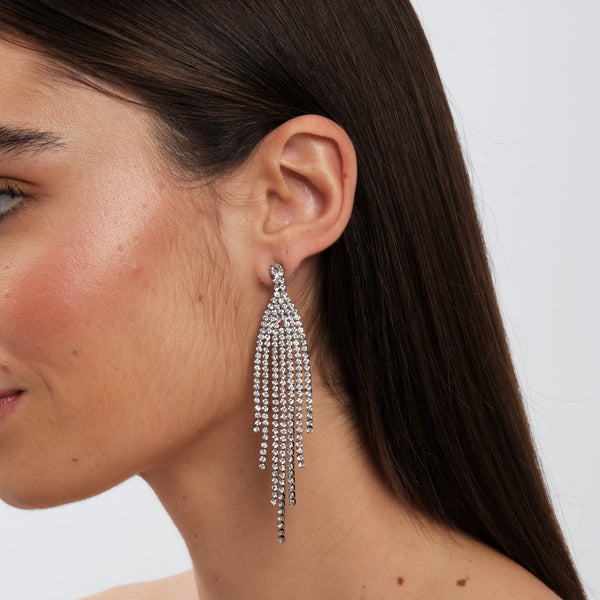 Jon Richard Hematite Plated And Crystal Statement Earrings
