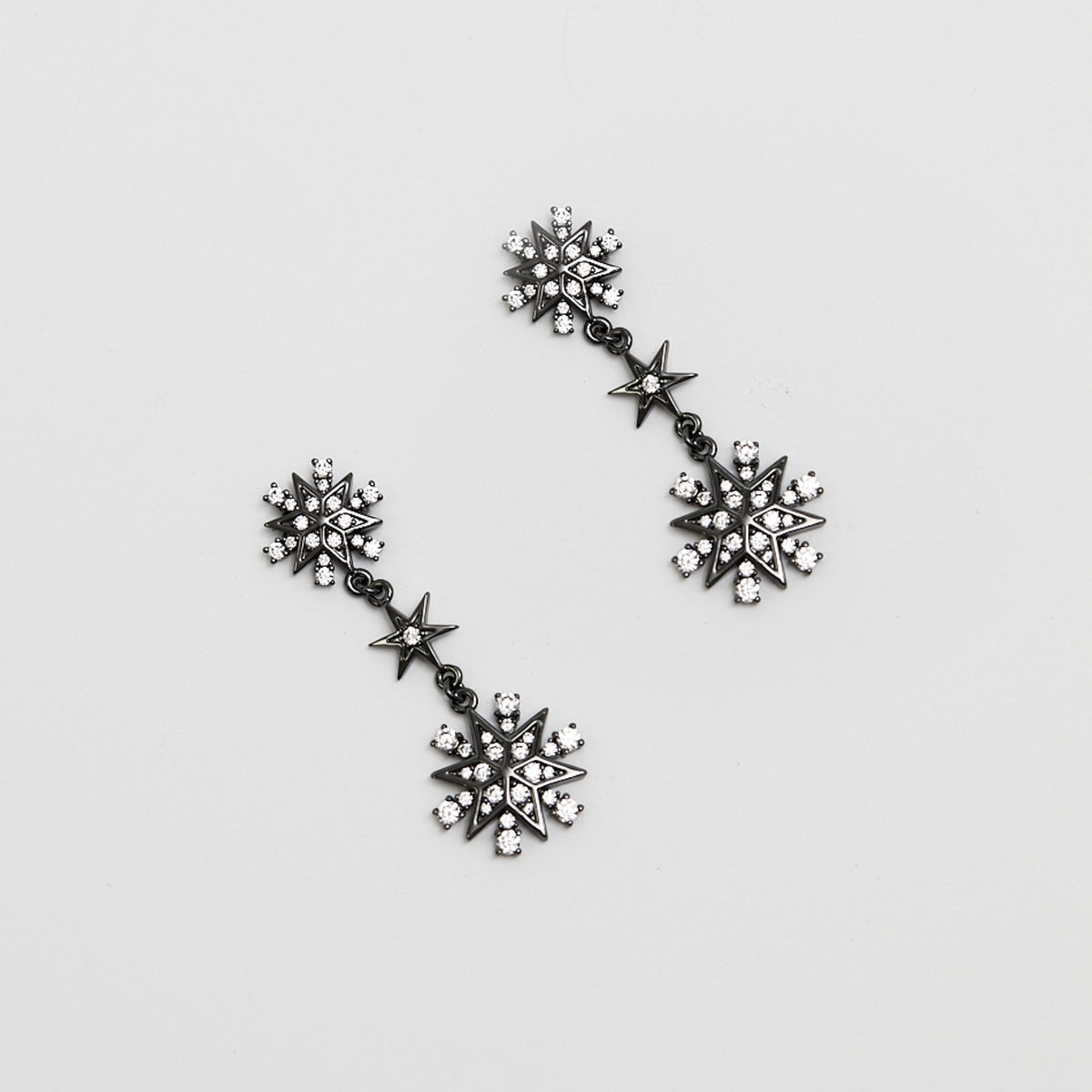 Jon Richard Hematitie Plated Celestial Earrings