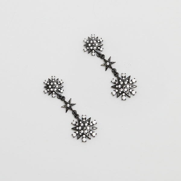 Jon Richard Hematitie Plated Celestial Earrings